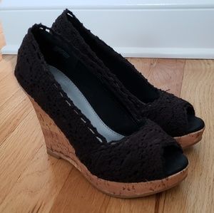 Pretty macrame cork heal wedges